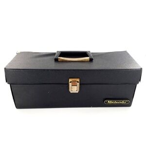 Vtg Nintendo NES 15 Game Storage Case Carrying Box w/ Handle Black